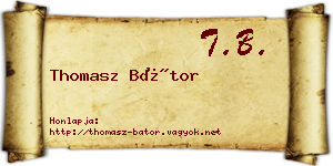 Thomasz Bátor névjegykártya